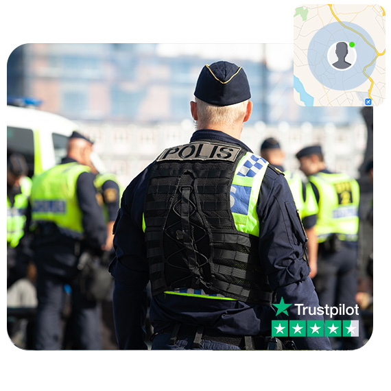 Private person under threat with safety alarm