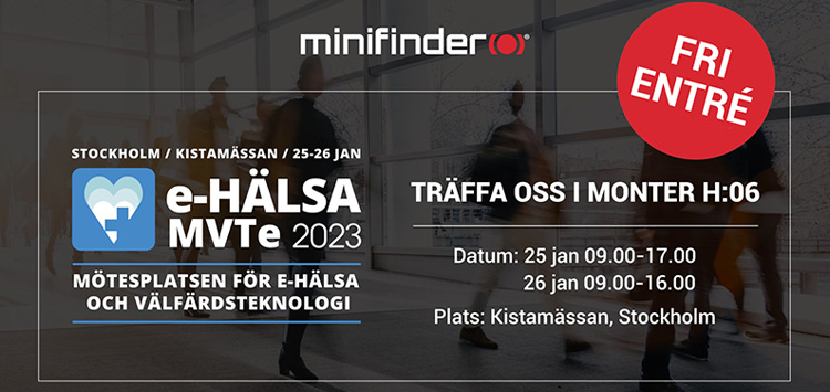 MiniFinder visar sina trygghetslösningar på ehälsomässan 2023 och möter kommuner som vill utveckla sin ehälsa.