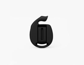 MiniFinder Pico clips for attaching the device to a belt or clothing, shown on white background.