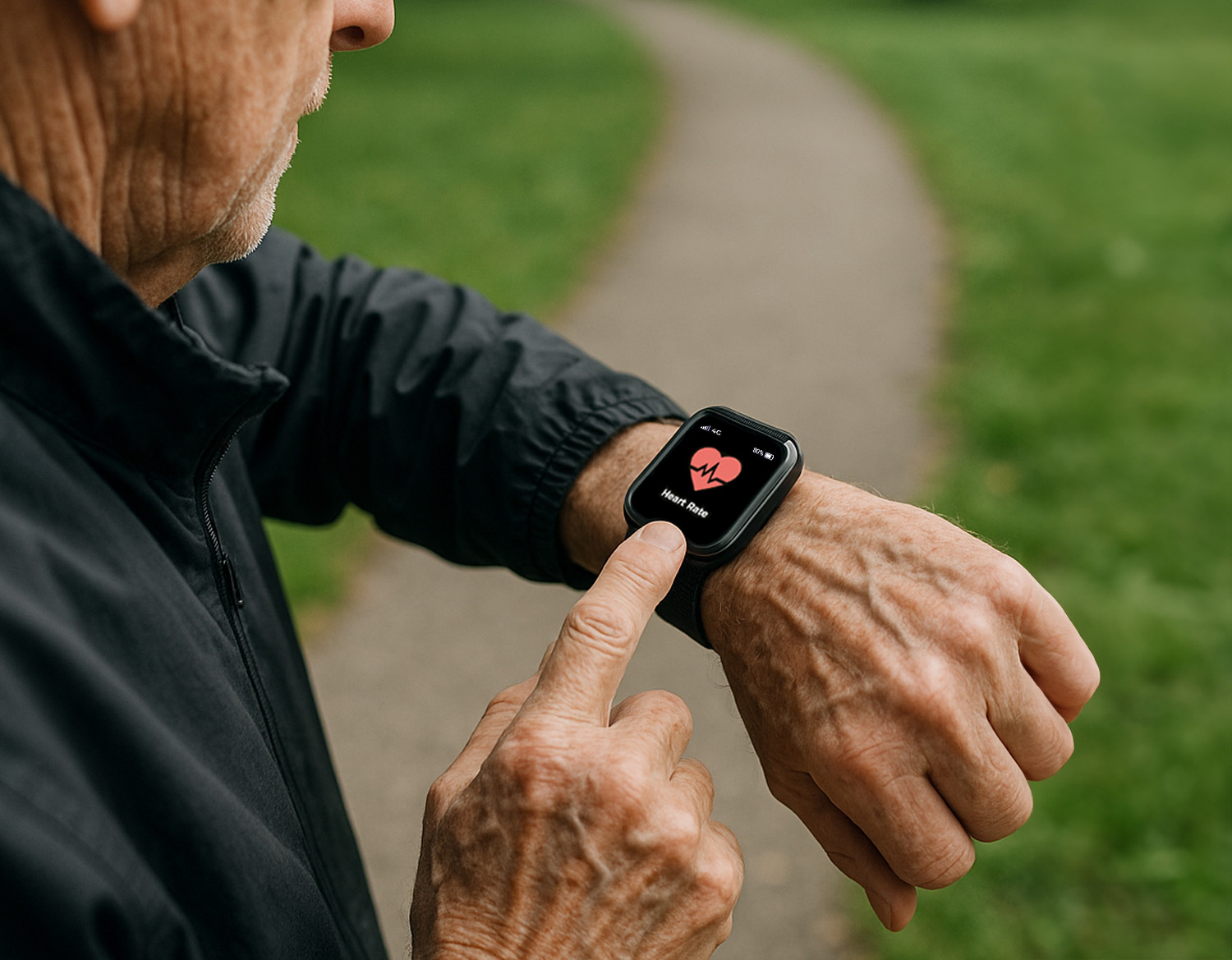 Kellon sykemittausnäyttö