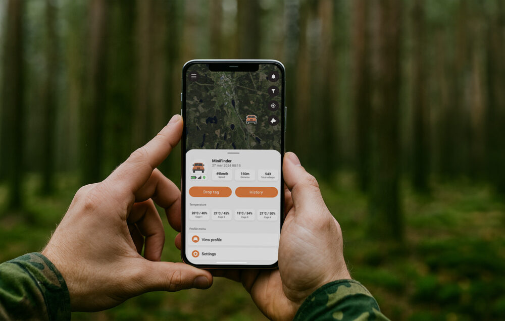MiniFinder Hunter app die Zenso toont