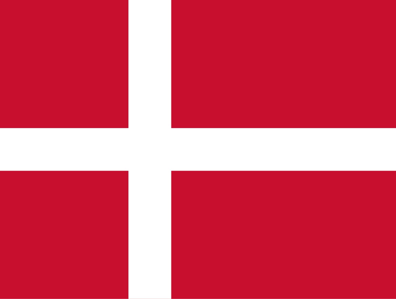 The national flag of Denmark.