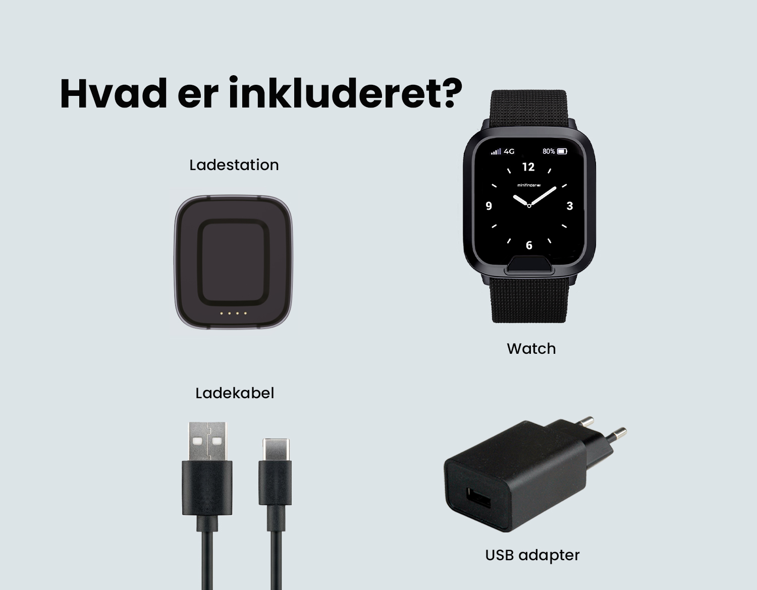 Laddestation, ur og ladekabel