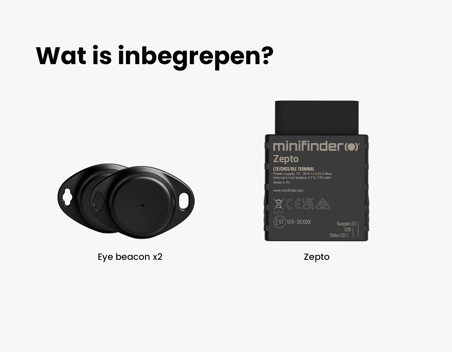 Afbeelding van de MiniFinder Zenso met functies en specificaties