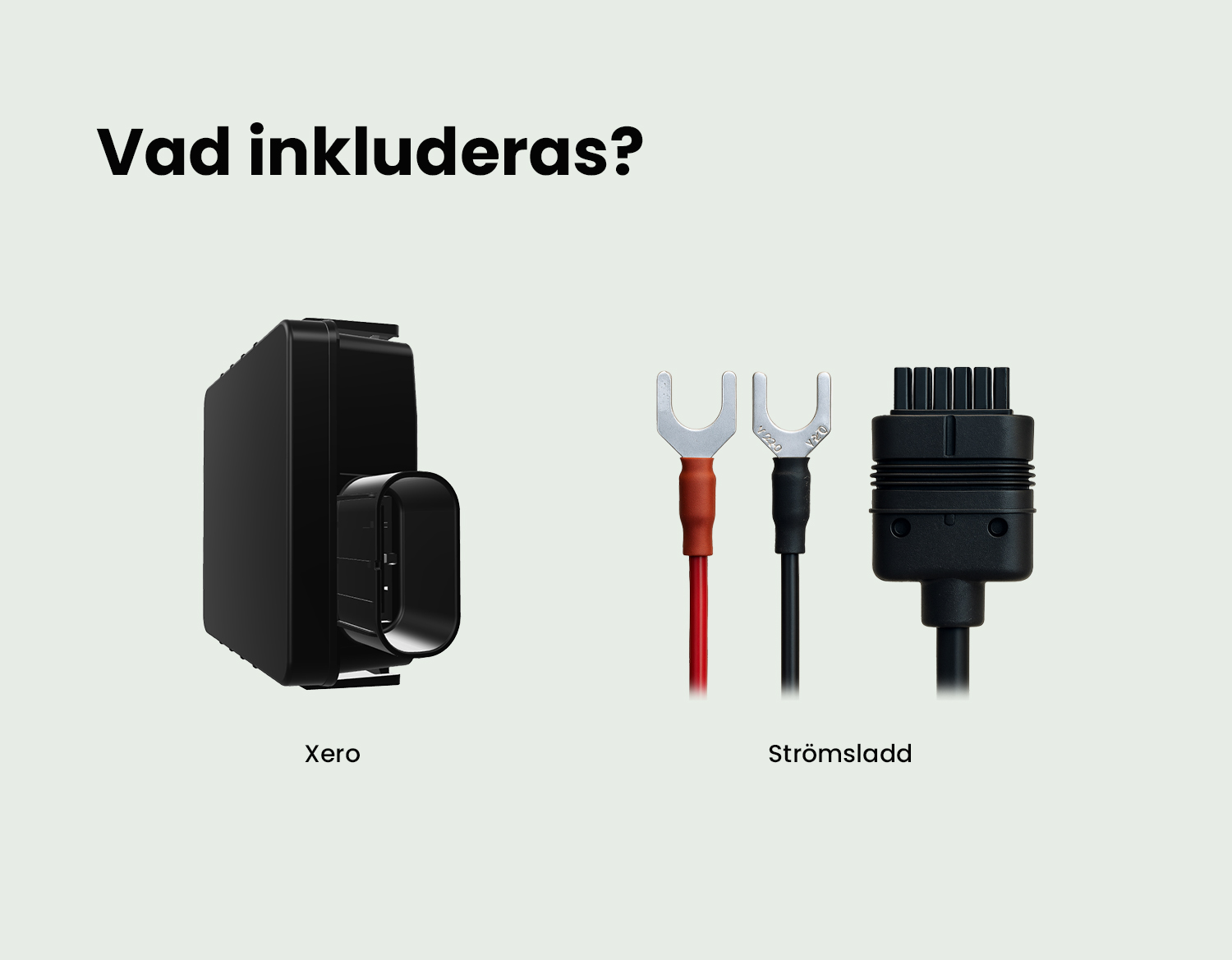 Paketets innehåll Xero GPS tracker och strömsladd