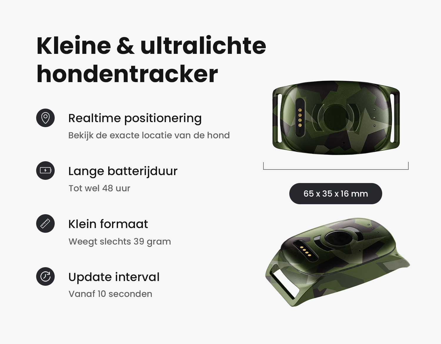 Afbeelding van het Vexo apparaat en zijn functies