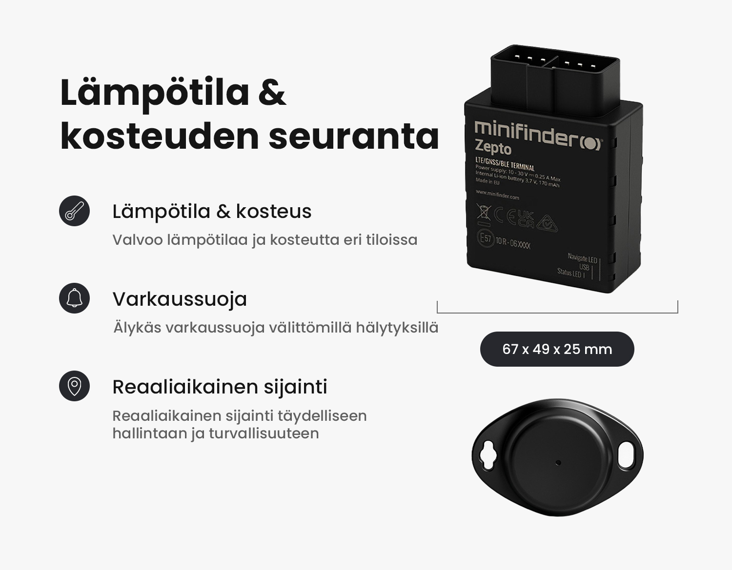 Kuva MiniFinder Zensosta sen ominaisuuksien ja tietojen kanssa