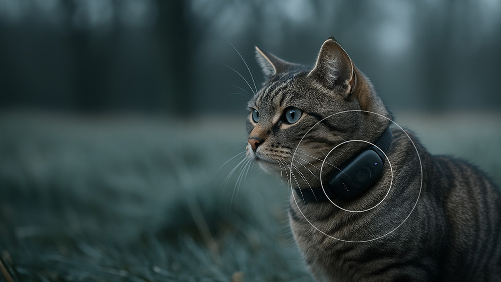 Katze mit GPS Tracker für mehr Sicherheit im Alltag.