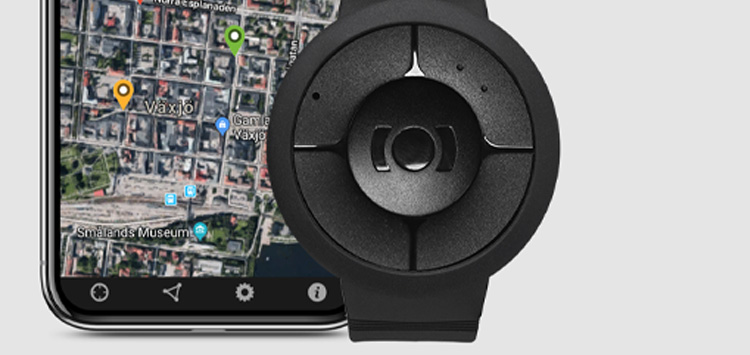 A Nano safety alarm connected to a mobile phone