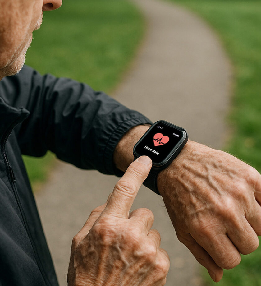 MiniFinder Watch med inbyggd pulsmätare som visar hjärtfrekvens direkt på skärmen för ökad trygghet i vardagen.