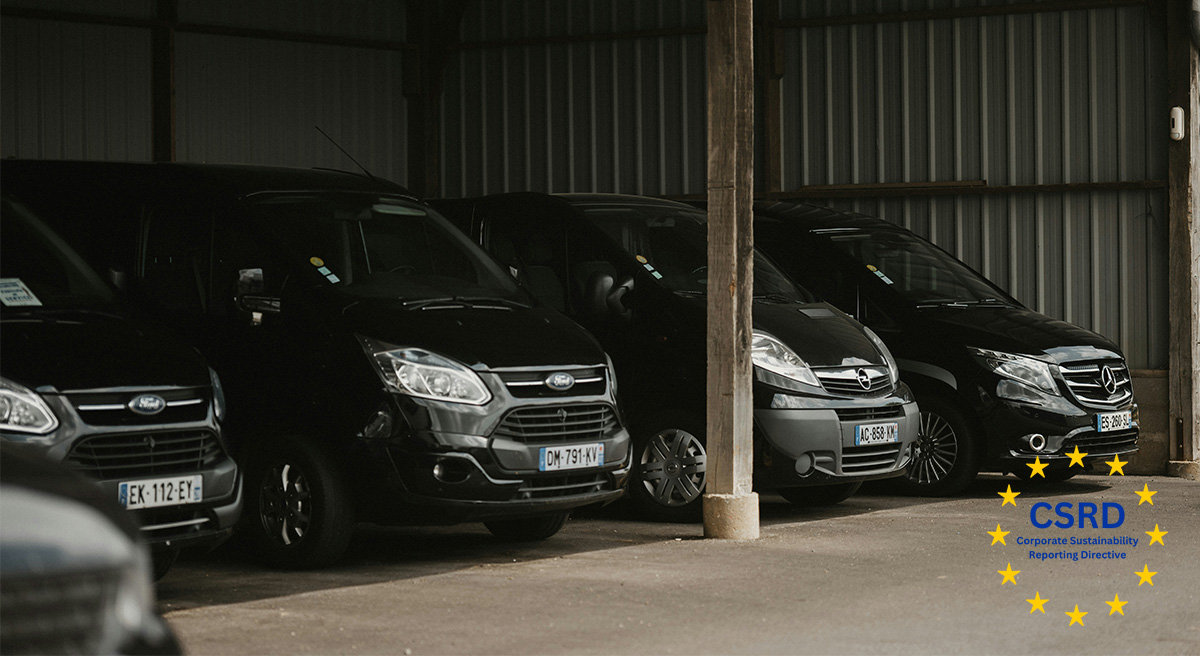 Cars parked and CSRD logotype